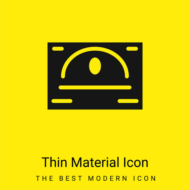 Blackboard minimaal helder geel materiaal icoon - Vector, afbeelding