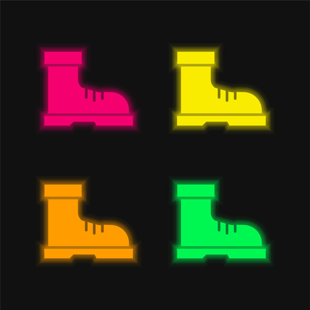 Завантажити чотири кольори, що світяться неоном Векторна піктограма
 - Вектор, зображення