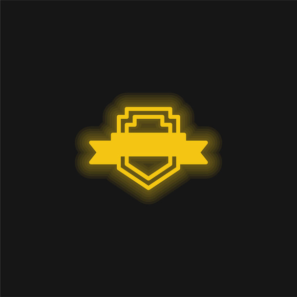 Abzeichen gelb leuchtende Neon-Symbol - Vektor, Bild