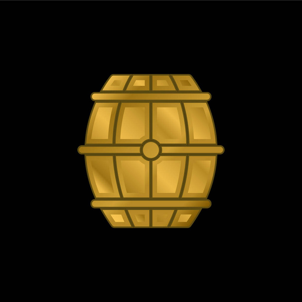 Baril plaqué or icône métallique ou logo vecteur - Vecteur, image