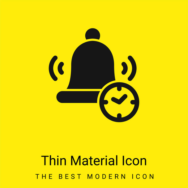Alarma Bell mínimo icono de material amarillo brillante - Vector, imagen