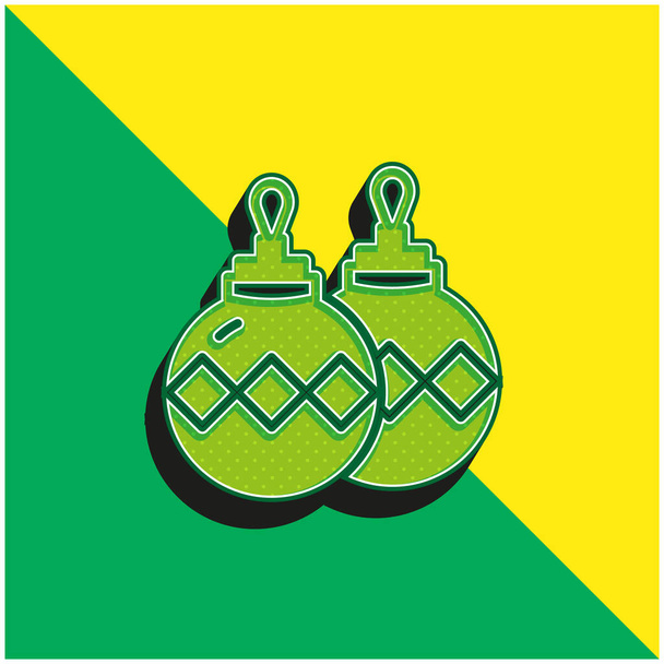 Bauble Zelená a žlutá moderní 3D vektorové logo - Vektor, obrázek