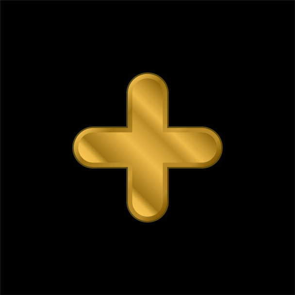 Icon vergoldet metallisches Symbol oder Logo-Vektor hinzufügen - Vektor, Bild