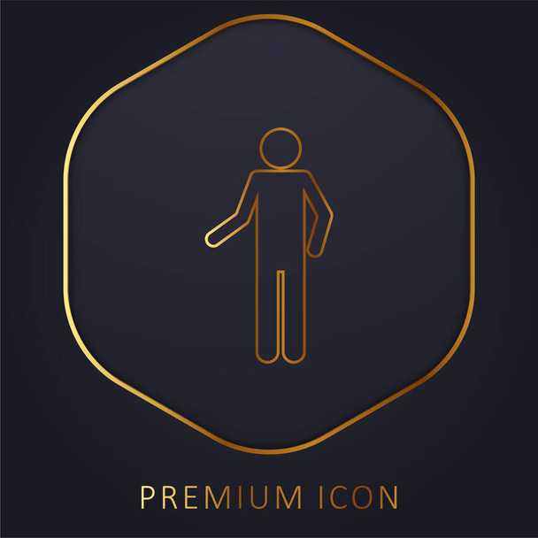 Basic Silhouette golden line premium logo or icon - Vector, Image