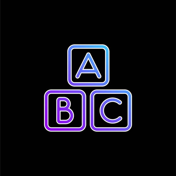 ABC Pleinen blauw gradiënt vector pictogram - Vector, afbeelding