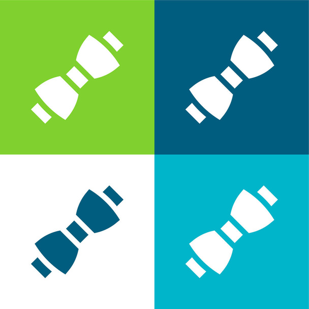 Bow Tie Flat conjunto de iconos mínimos de cuatro colores - Vector, imagen