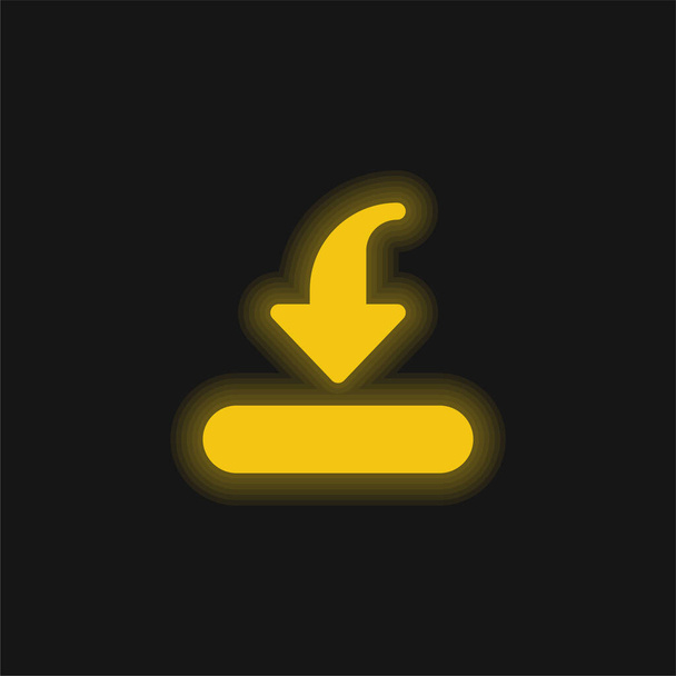 Bár sárga izzó neon ikon - Vektor, kép