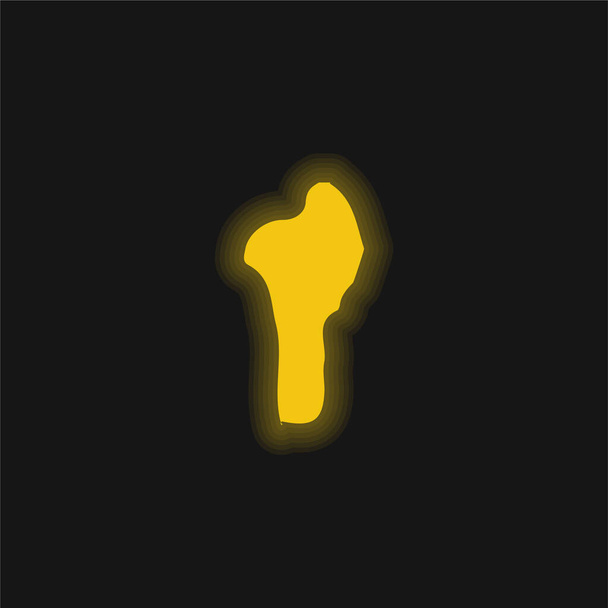 Желтый светящийся неоновый значок Бенина - Вектор,изображение