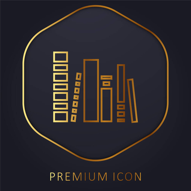 Books Group arany vonal prémium logó vagy ikon - Vektor, kép