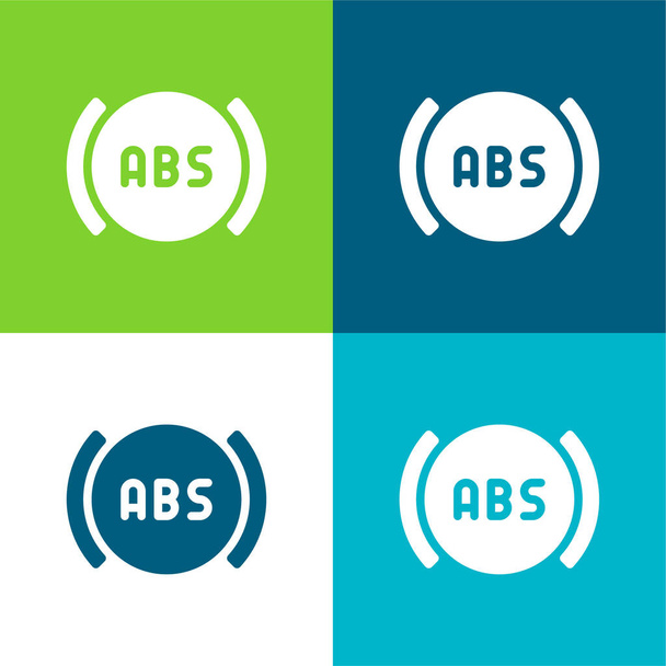 Ensemble d'icônes minimal ABS Flat quatre couleurs - Vecteur, image