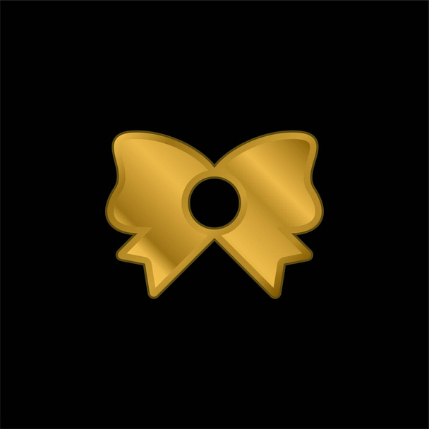 Bow vergulde metalic icoon of logo vector - Vector, afbeelding