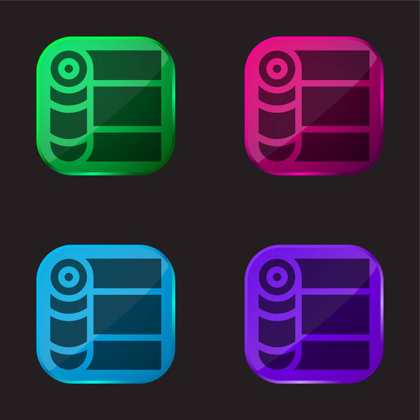 Επίδεσμος τέσσερις εικονίδιο κουμπί γυαλί χρώμα - Διάνυσμα, εικόνα