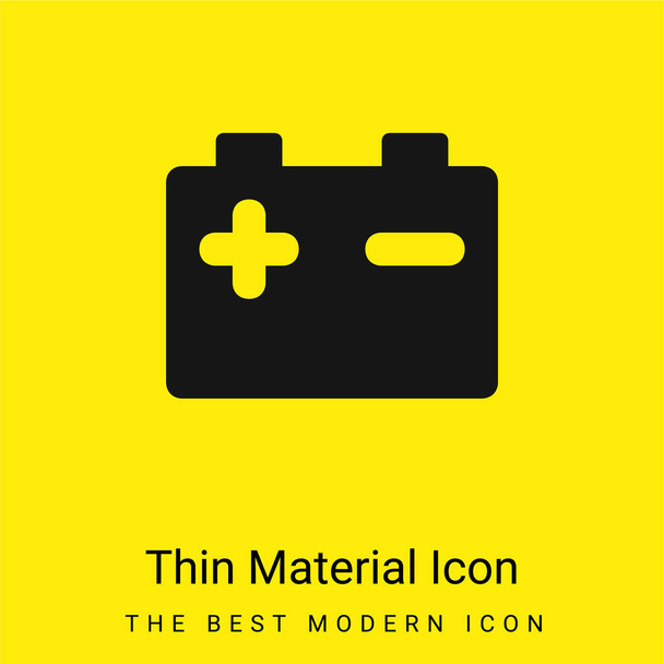 Batteria icona materiale giallo brillante minimo - Vettoriali, immagini