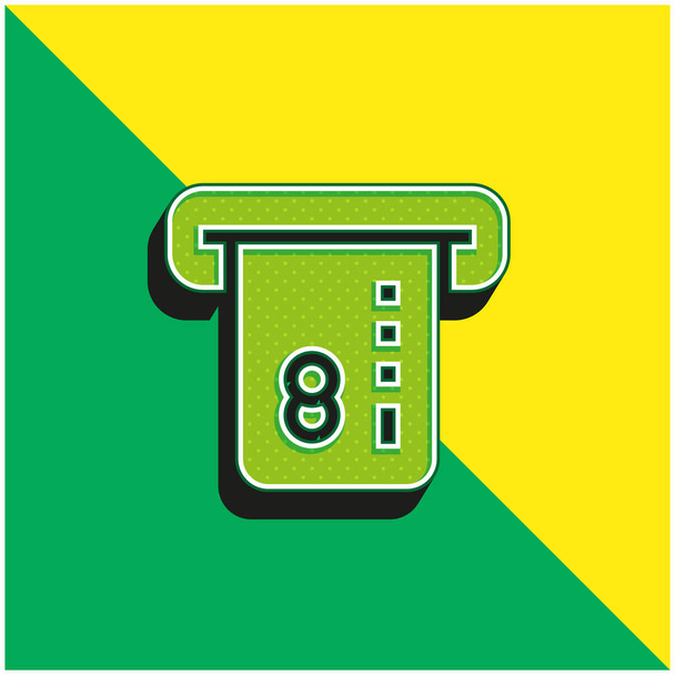 ATM Zielone i żółte nowoczesne logo wektora 3D - Wektor, obraz