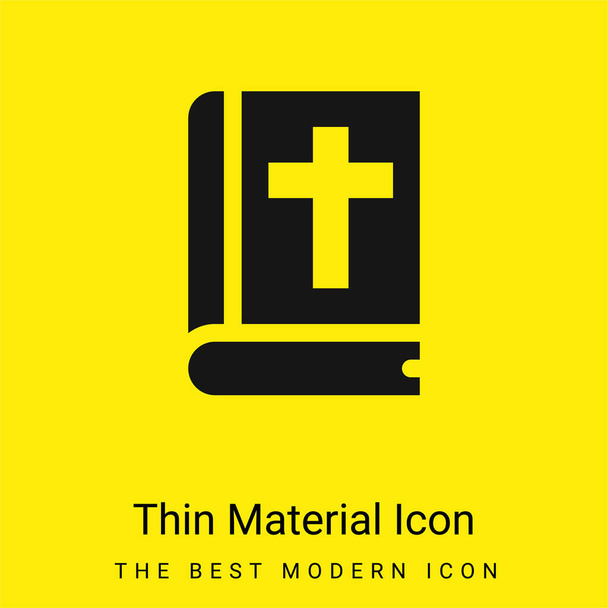Biblia minimális fényes sárga anyag ikon - Vektor, kép