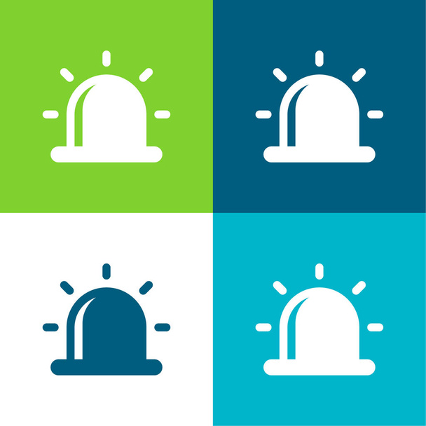 Riasztó Lapos négy szín minimális ikon készlet - Vektor, kép