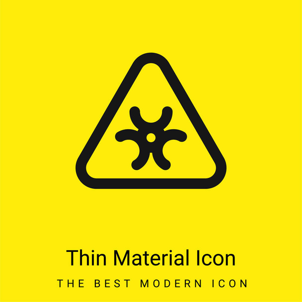 Biohazard minimal bright yellow material icon - Vector, Image