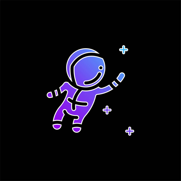 Astronaut blaues Gradientenvektorsymbol - Vektor, Bild