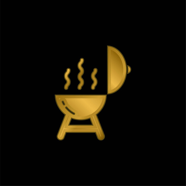 Barbeque kullattu metallinen kuvake tai logo vektori - Vektori, kuva