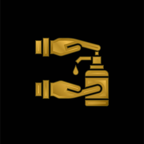 Алкогольный гель позолоченный металлический значок или вектор логотипа - Вектор,изображение