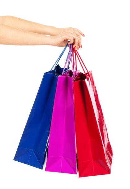 Shopping bags  in woman's hand - Zdjęcie, obraz