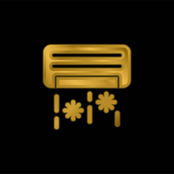 Légkondicionáló aranyozott fémbevonatú ikon vagy logó vektor - Vektor, kép