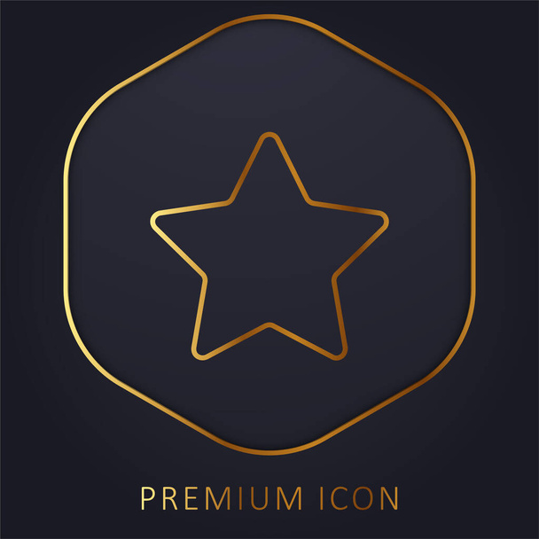 Marque o logotipo ou ícone premium da linha dourada da estrela - Vetor, Imagem