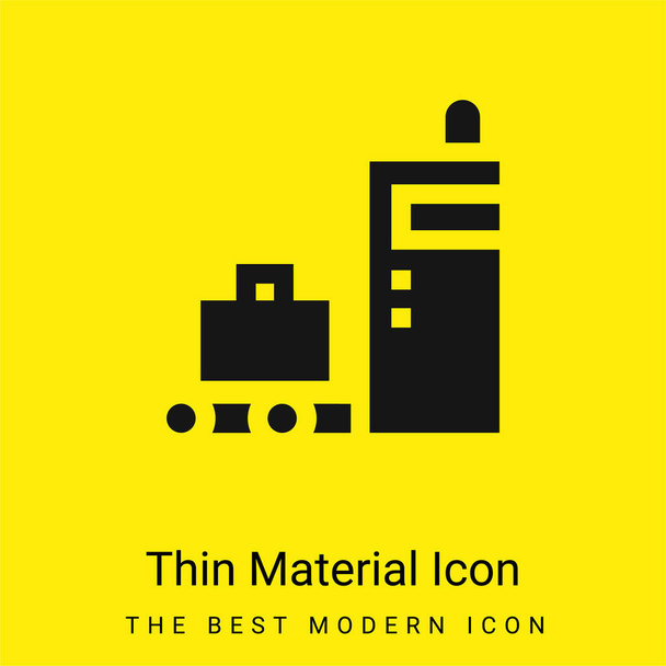 Poggyász minimális fényes sárga anyag ikon - Vektor, kép