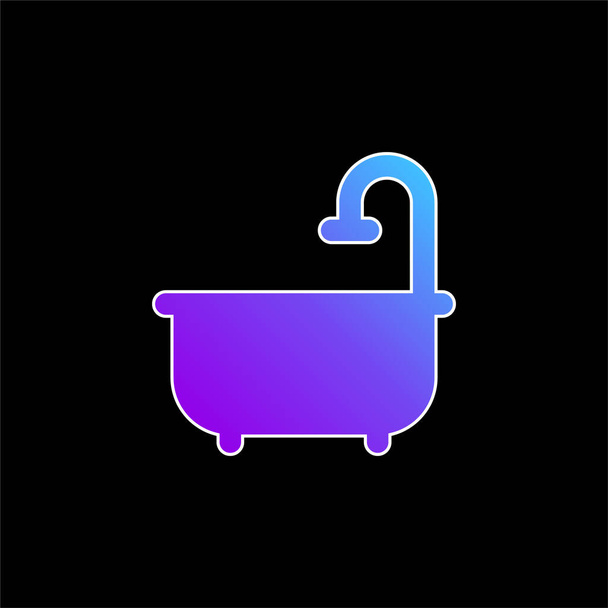 Ícone de vetor gradiente azul banheira - Vetor, Imagem