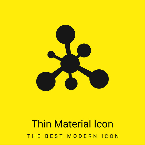 Boules et lignes Forme noire icône matérielle jaune vif minimale - Vecteur, image