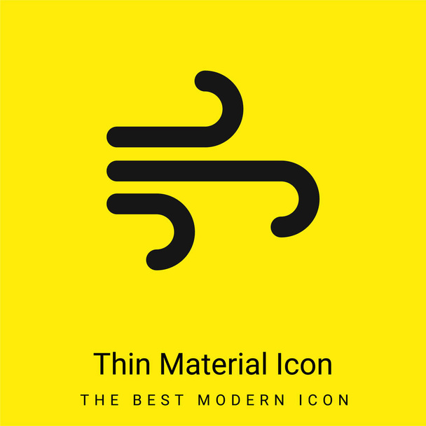 Air Element minimal bright yellow material icon - Vector, Image