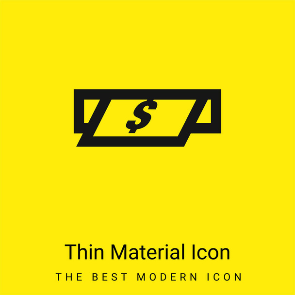 Bankomat Hotovostní dolary Účet minimální jasně žlutý materiál ikona - Vektor, obrázek