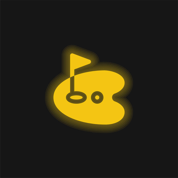 Birdie yellow glowing neon icon - Vector, Image