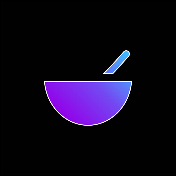 Ícone de vetor gradiente azul tigela - Vetor, Imagem