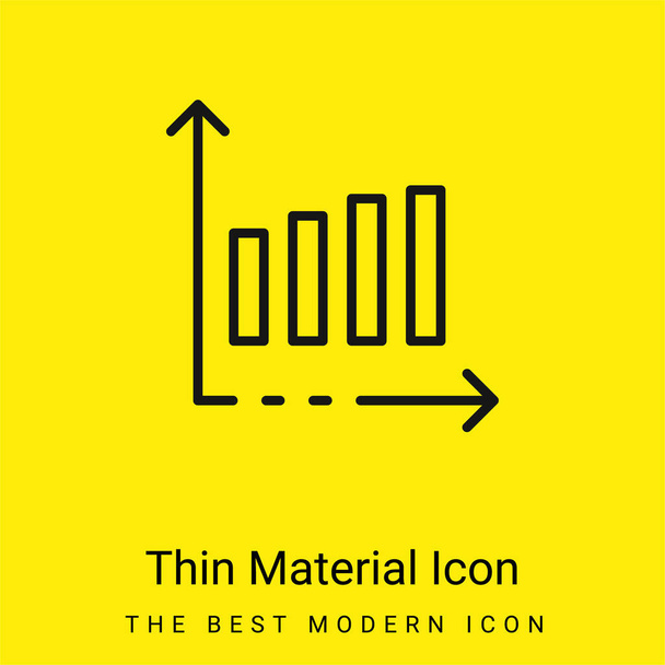 Bar Graph minimális világos sárga anyag ikon - Vektor, kép
