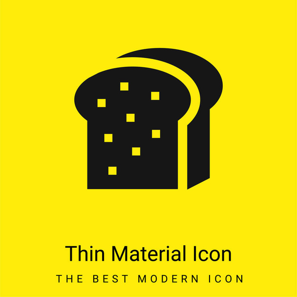 Bread minimal bright yellow material icon - Vector, Image