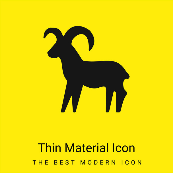 Aries Sign minimal bright yellow material icon - Vector, Image