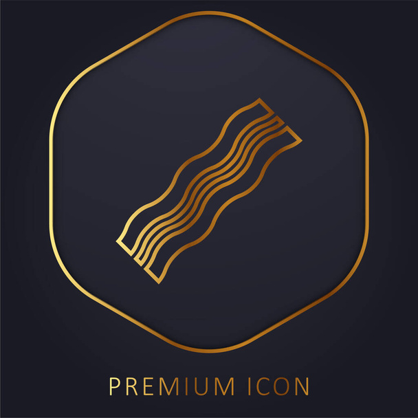 Bacon línea dorada logotipo premium o icono - Vector, imagen