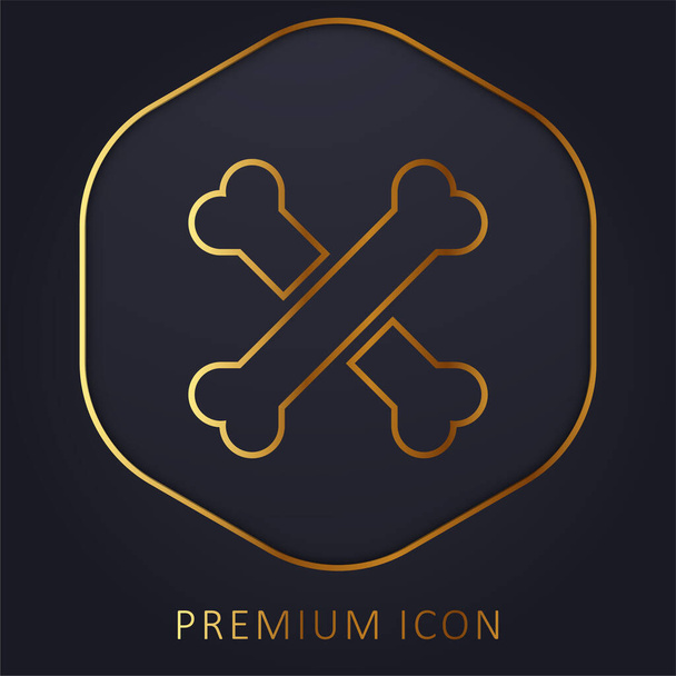Bones golden line premium logo or icon - Vector, Image