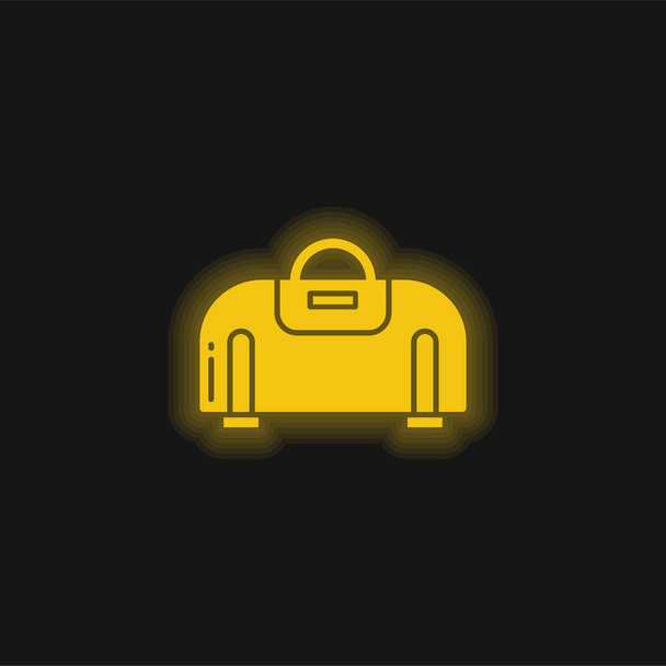 Tasche gelb leuchtende Neon-Symbol - Vektor, Bild