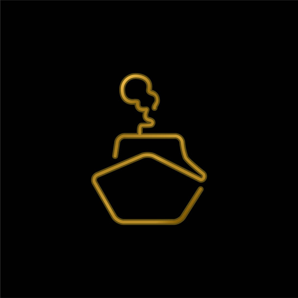 Zarys łodzi złoty metaliczny ikona lub wektor logo - Wektor, obraz