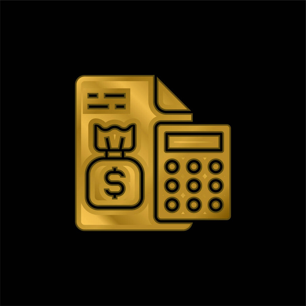 Konto złocone metaliczna ikona lub wektor logo - Wektor, obraz
