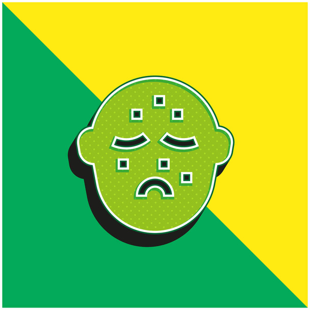 Trądzik Zielony i żółty nowoczesny ikona wektora 3D logo - Wektor, obraz