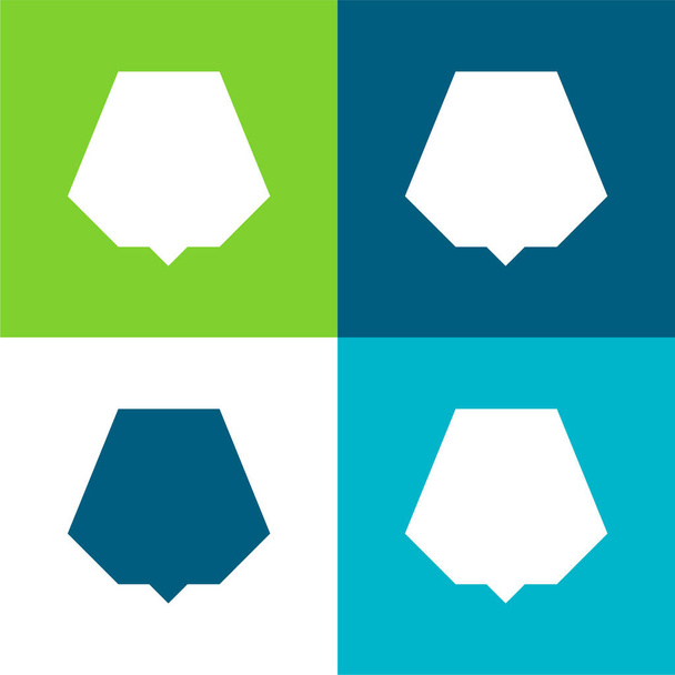 Black Nonagon Lapos négy szín minimális ikon készlet - Vektor, kép