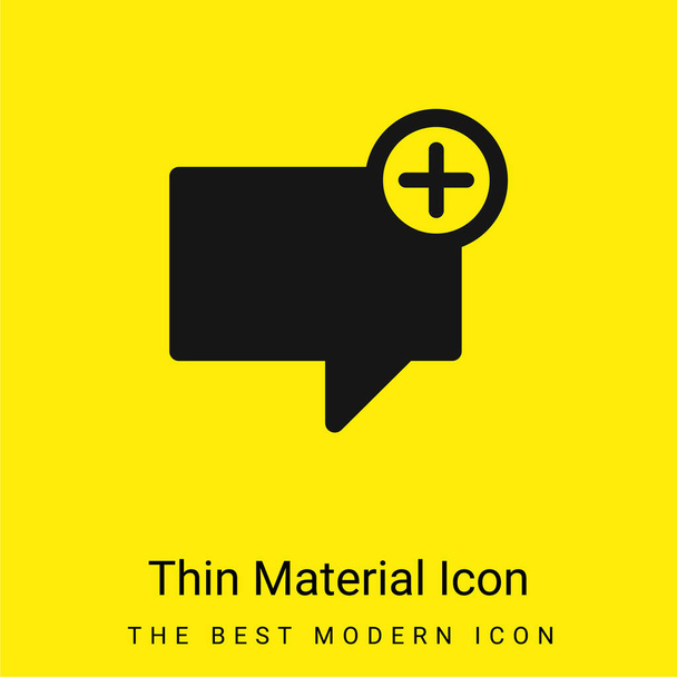 Añadir Folder Button mínimo icono de material amarillo brillante - Vector, imagen