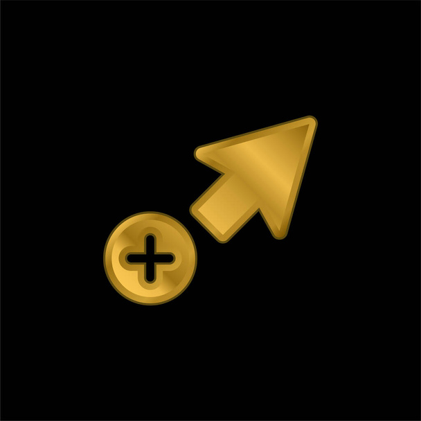 Додати вказівник золота металева піктограма або вектор логотипу
 - Вектор, зображення