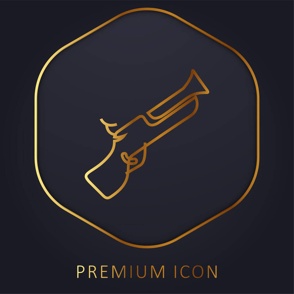 Blunderbuss Gun golden line premium logo or icon - Vector, Image