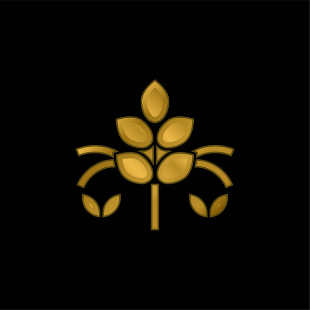 Агрономия позолоченная металлическая икона или вектор логотипа - Вектор,изображение