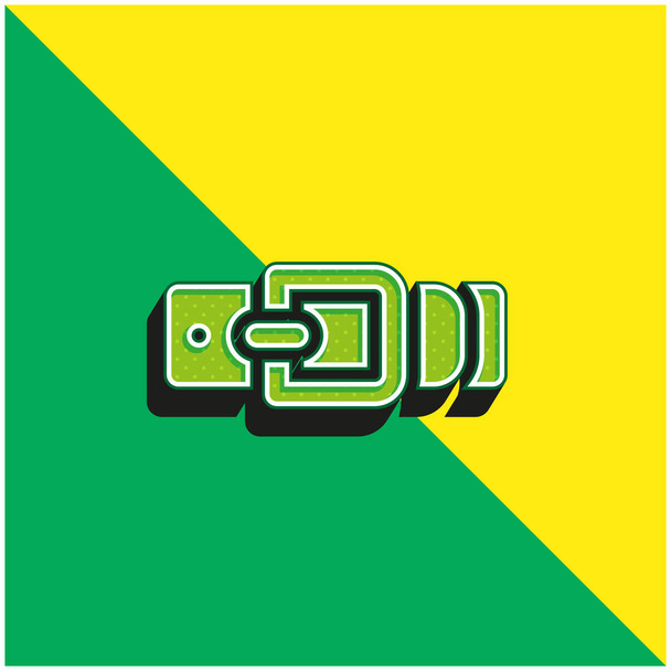 Cinturón verde y amarillo moderno vector 3d icono del logotipo - Vector, Imagen