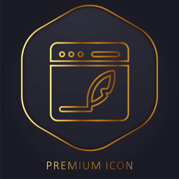 Blog gouden lijn premium logo of pictogram - Vector, afbeelding